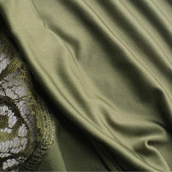 NWT Cider olive green lace mesh corset style bustier top - Picture 3 of 9